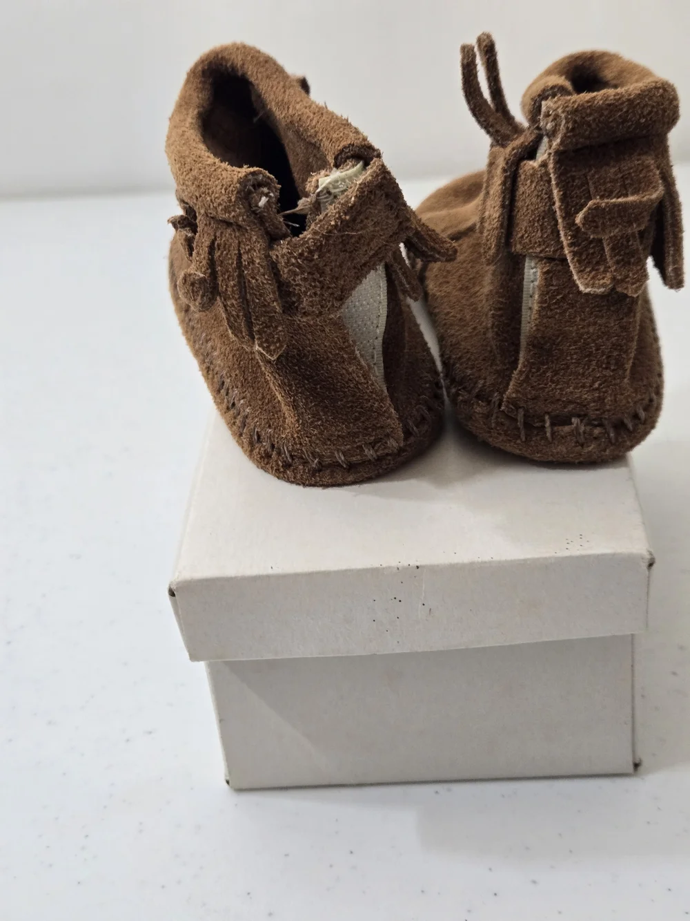 Minnetonka Infant Brown Suede Fringe Moccasins